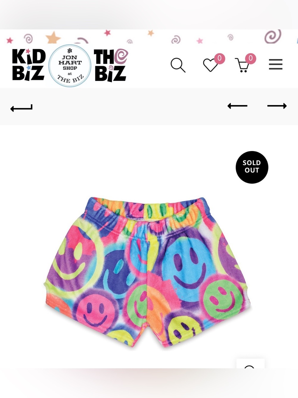 Iscream Kids Multicolor Smiley Fleece Shorts - size M